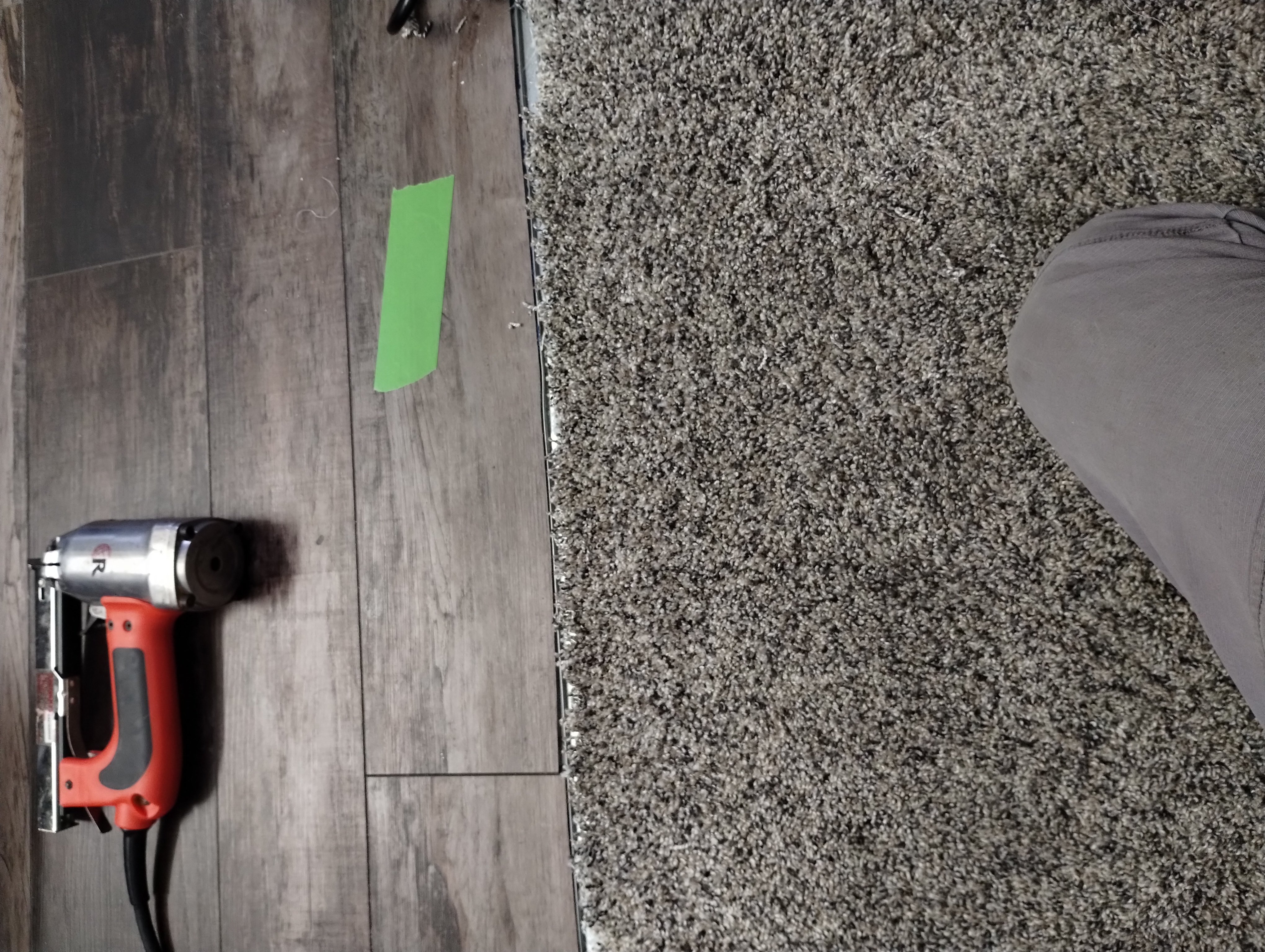 Carpet seam repair — after