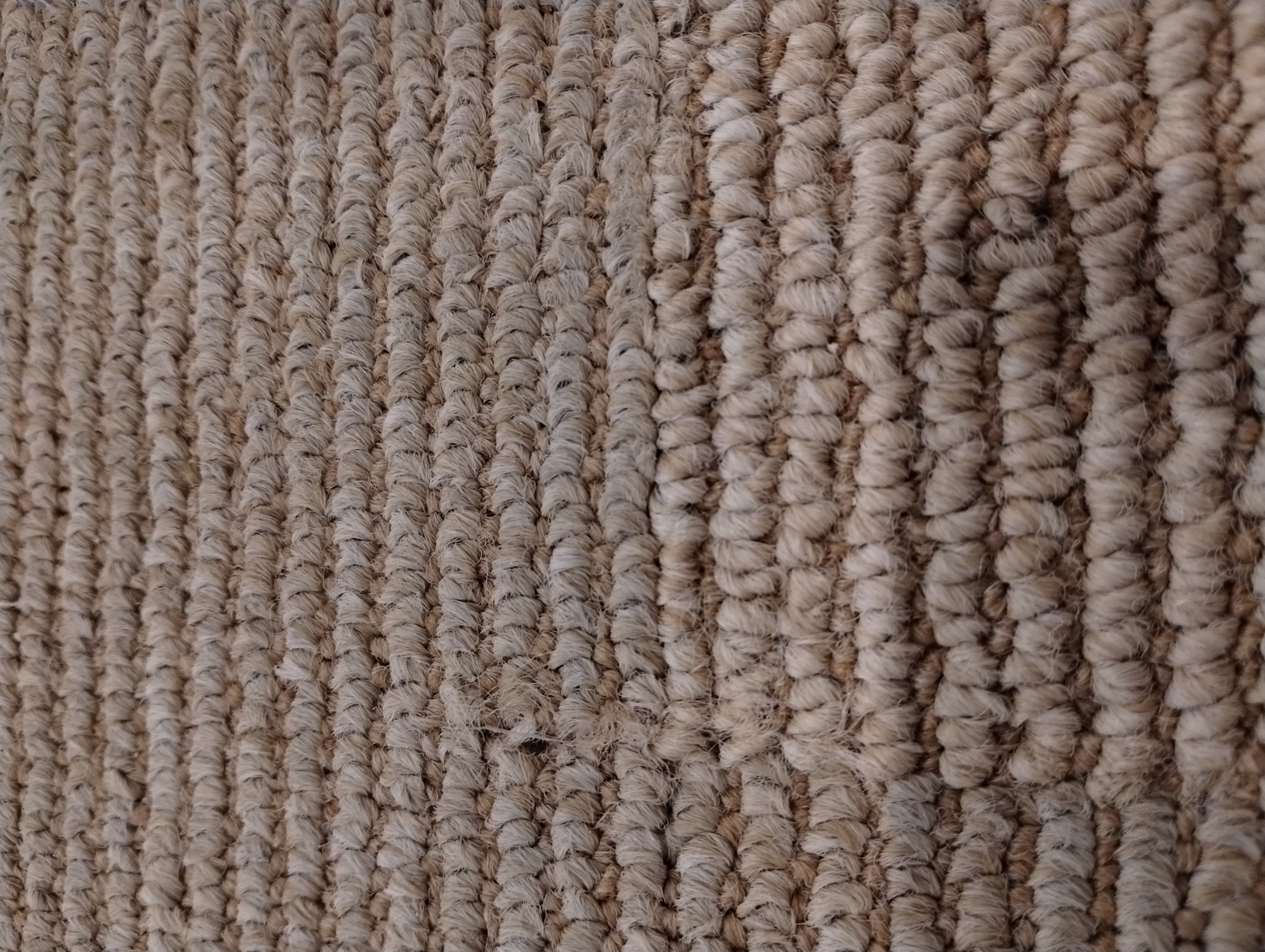 Burned carpet repair — after